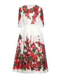 DOLCE amp GABBANA White Womens Midi Dress at Yoox